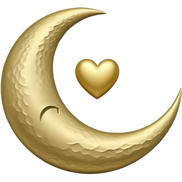khaki crescent moon with a small heart emoji