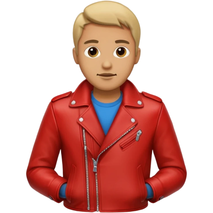 Motorbiker man with red leather jacket emoji