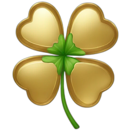 gold-outline-four-leaf-clover emoji
