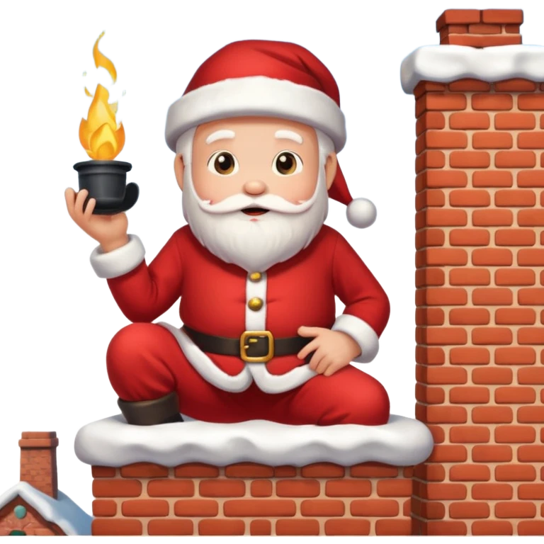 Santa on a chimney emoji