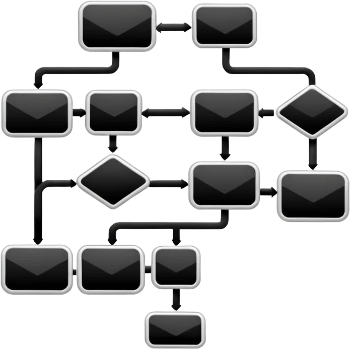 A black and white flowchart emoji