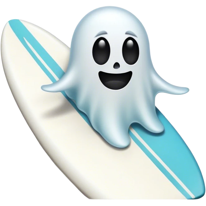 Ghost emoji on a surfboard  emoji