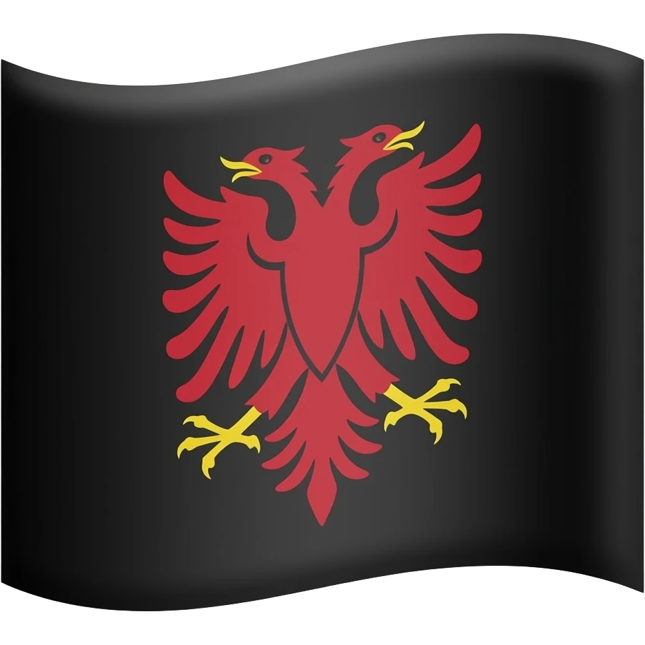 Bandera negra con un águila roja emoji