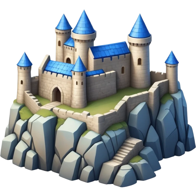 blue-roofed fortress on the rock emoji