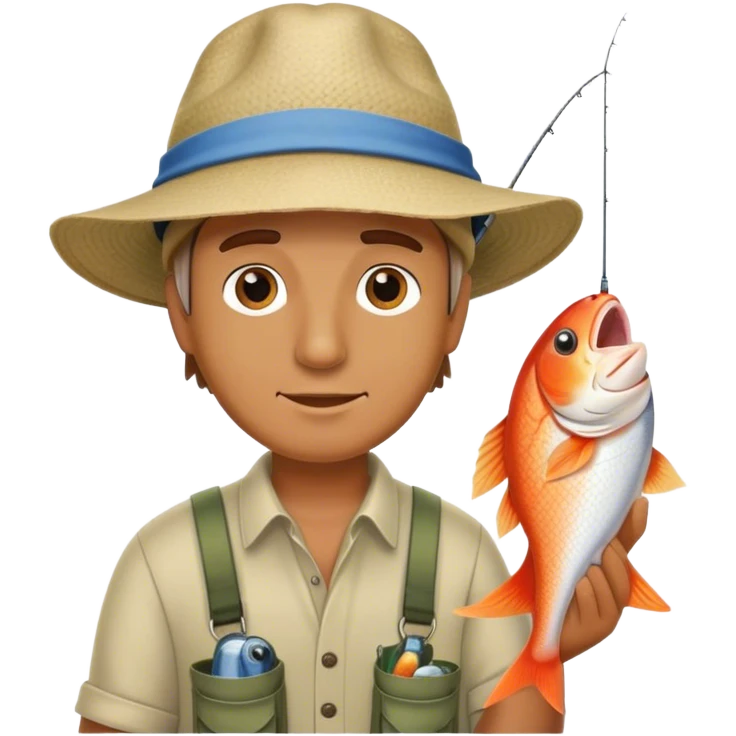 Fish and fisher man emoji