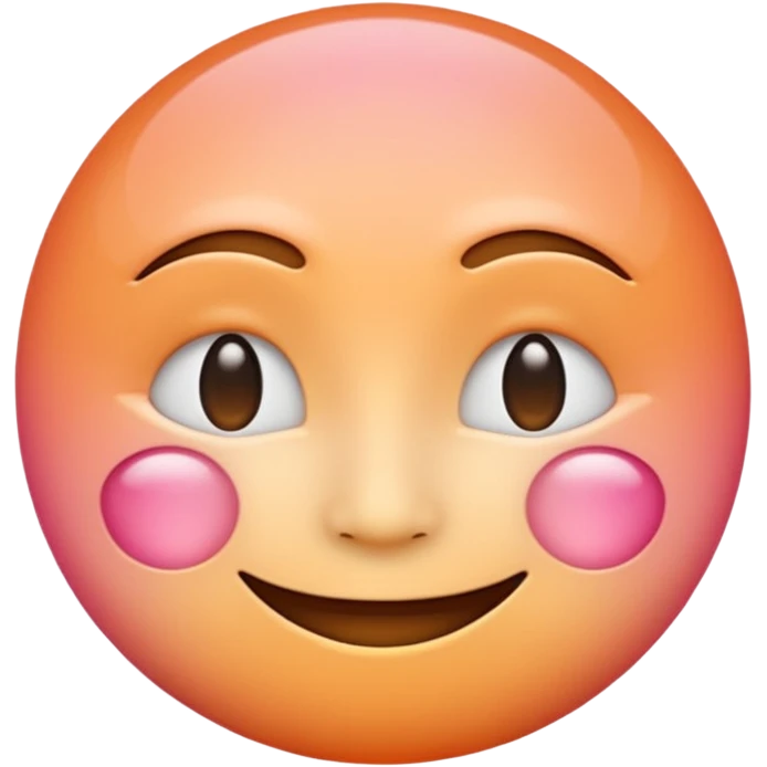 minimalist illustration of a warm glowing emoji face representing anonymous emotional connection. soft orange-pink gradient, gentle smile, organic round form, light diffusion, sense of warmth and intimacy, subtle glow around the edges, smooth and friendly aesthetic. emoji