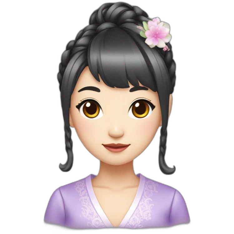 fancy idol, asian girl, hime-cut hairstyle emoji