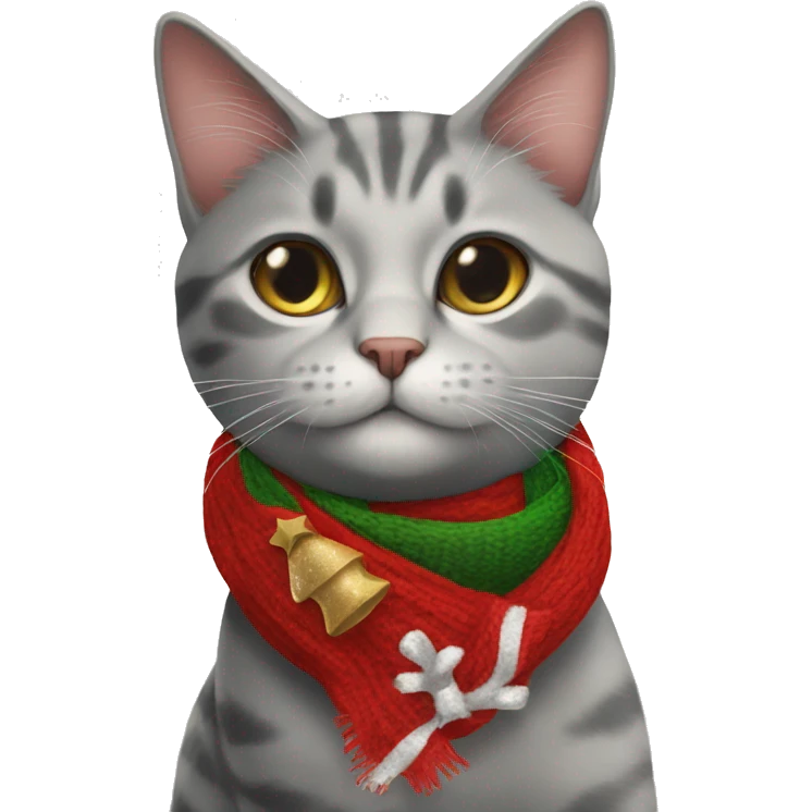 Christmas scarf on a cat emoji