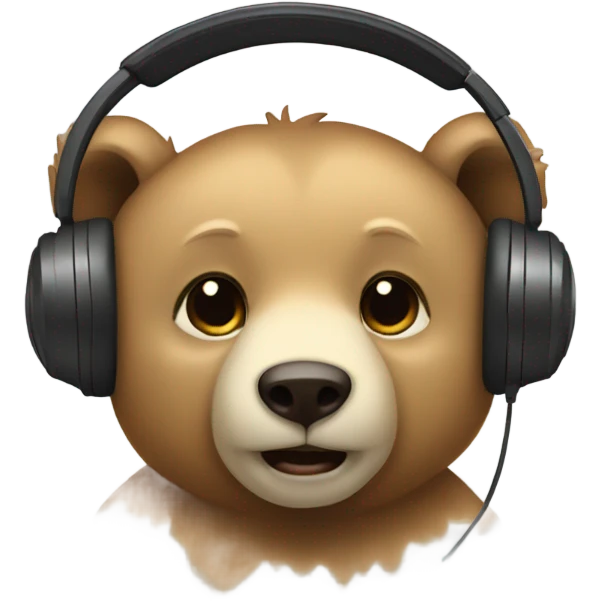A bear cub wearing headphones  emoji