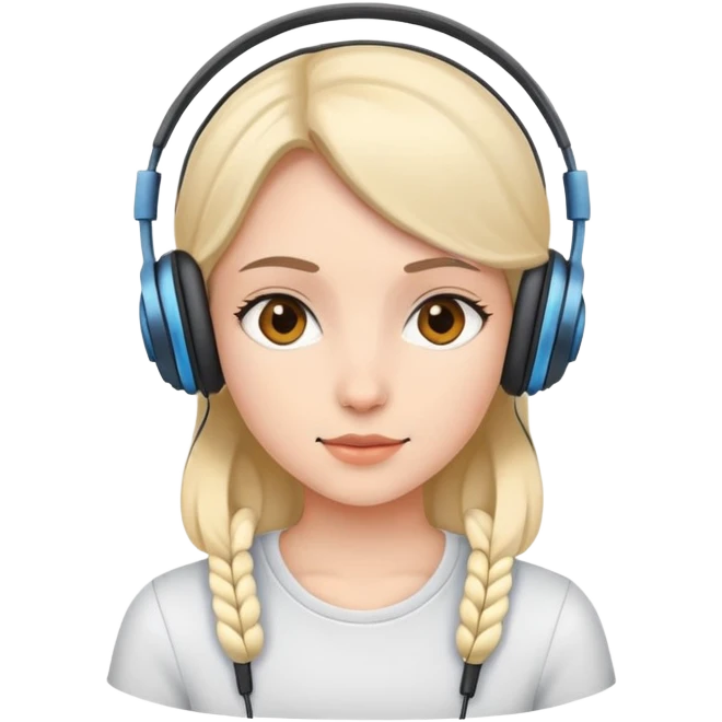 Girl wearing headphones emoji