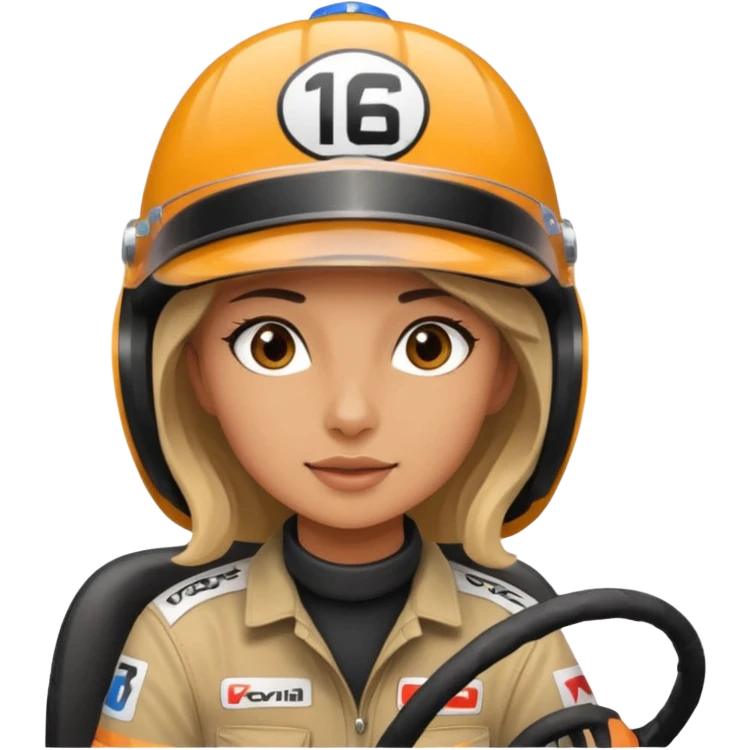 Ragazza che guida auto da rally emoji
