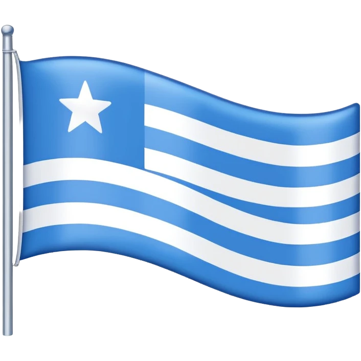 emoji Flag with 3 simple  horizontal lines: white, blue, white, equal one to another emoji