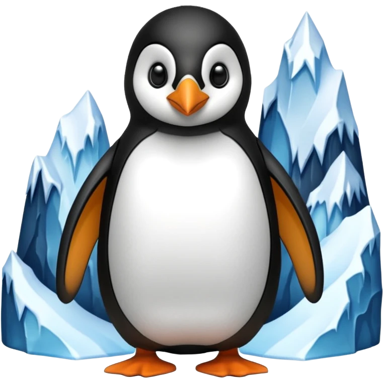 penguin looking to ice mountains emoji