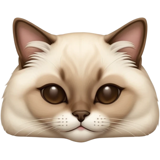 Siamese cat laying down and closing her eyes  emoji