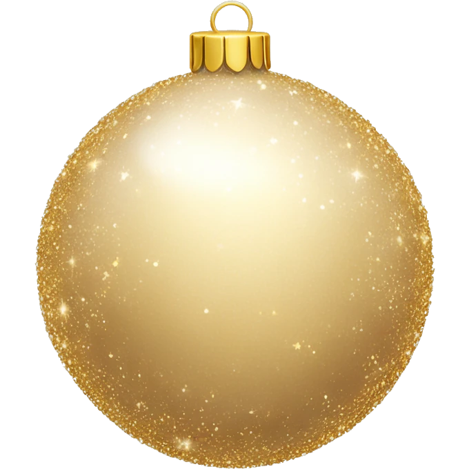 A shiny Beige and gold Christmas ornament ball with sparkles emoji