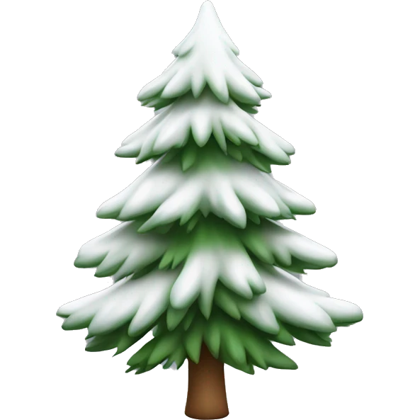  actual white fir christmas tree isolated.  emoji