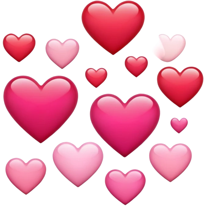 Red and pink hearts  emoji
