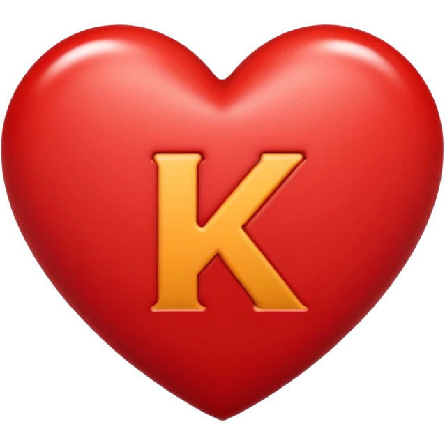 heart with letter k in middle emoji