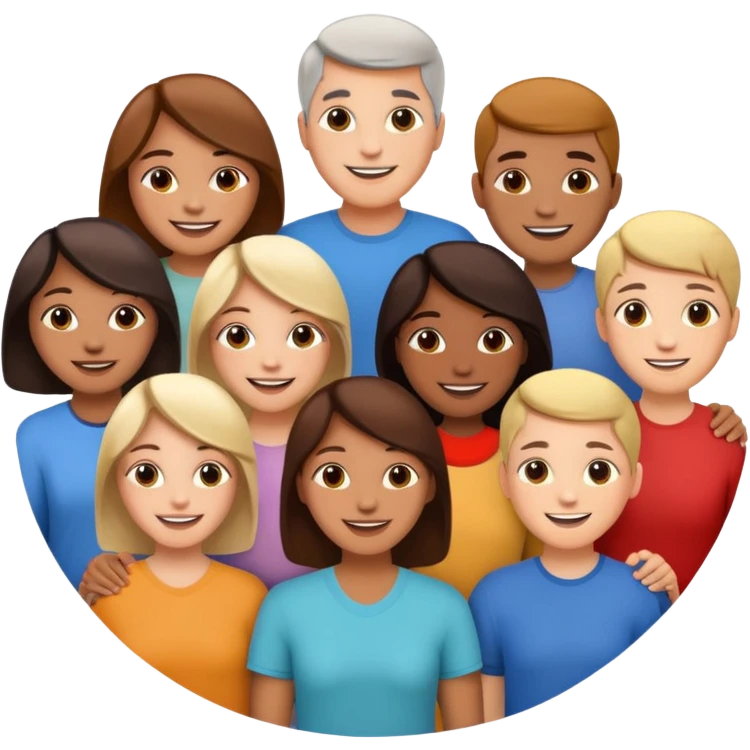 Therapy support group with a group circle of people  emoji