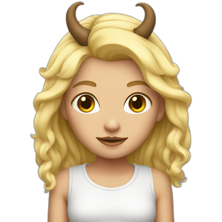 blonde girl with horns emoji