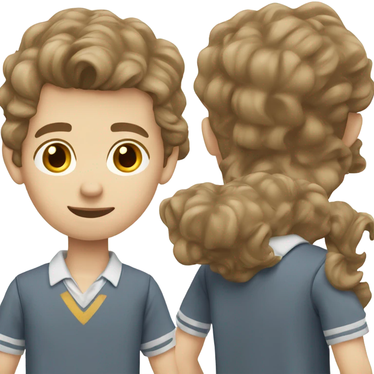 Guy in school uniform wavy brown hair caucasian emoji