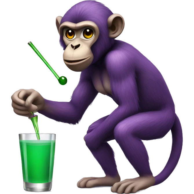 purple monkey taking a shot emoji