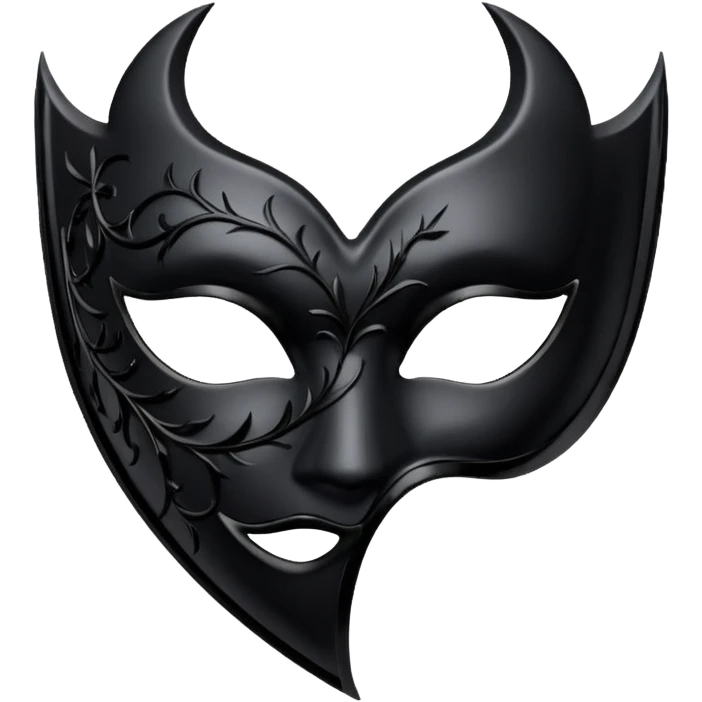 goth themed heart with a black masquerade mask emoji