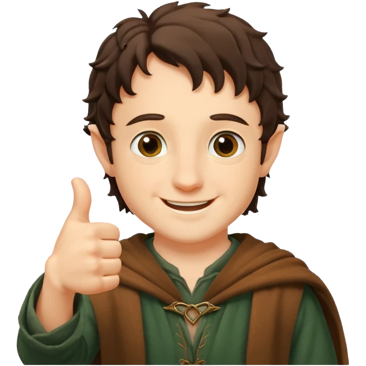 Frodo from lord of the ring doing a thumb up emoji