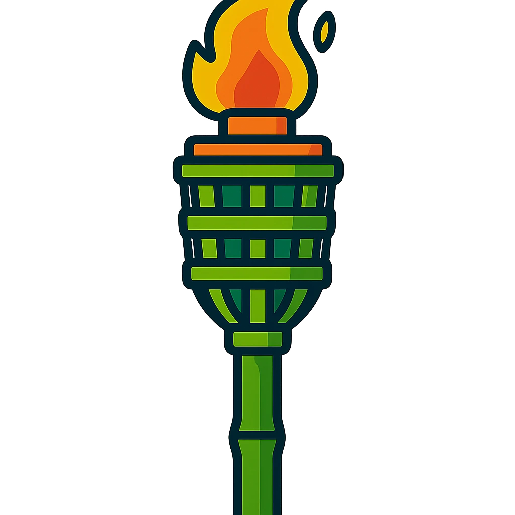vibrant toon style bamboo torch emoji