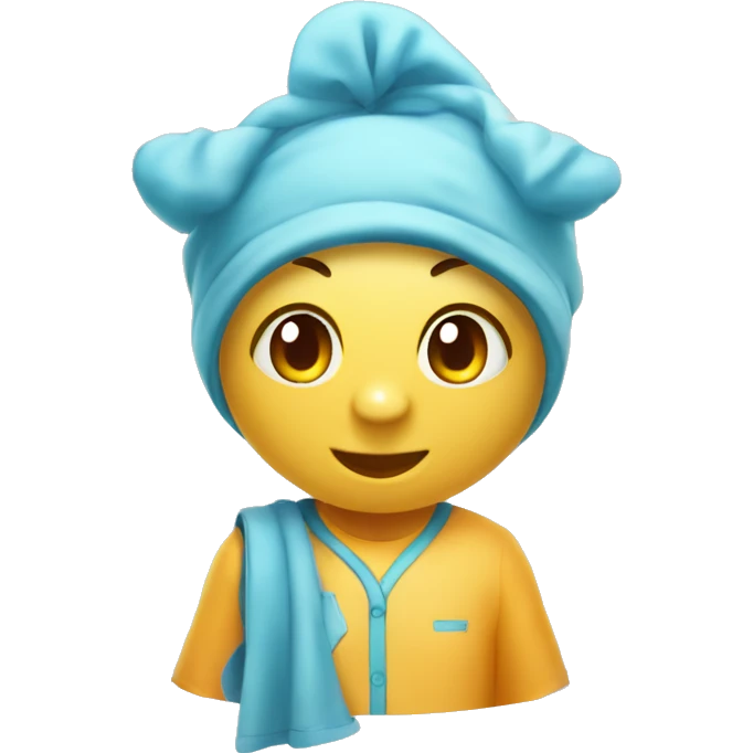 A cute and friendly bubble-themed mascot character designed for a laundry service emoji