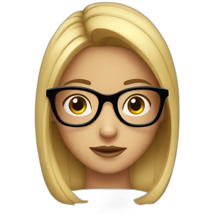 A girl with glasses emoji