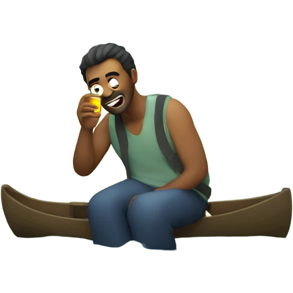 Drunk man on a river emoji