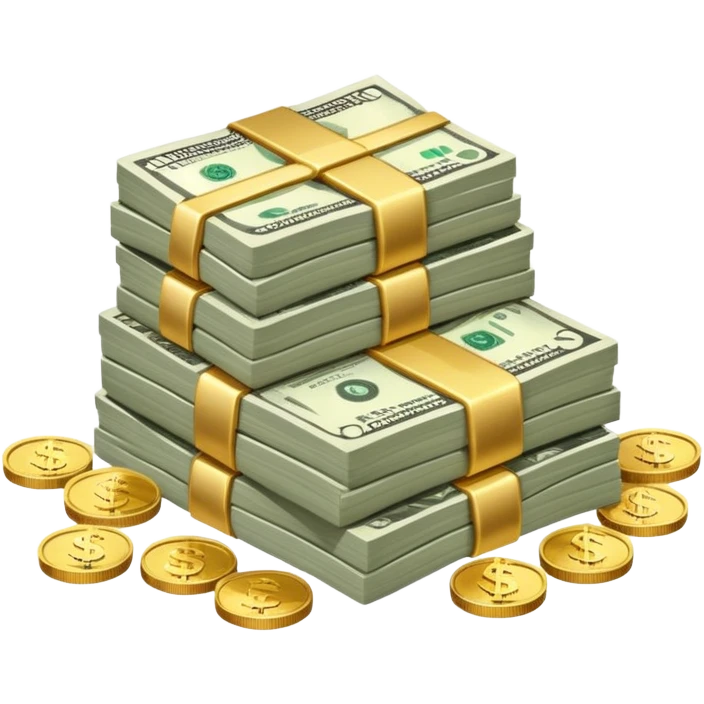 pile of money cash and coins emoji
