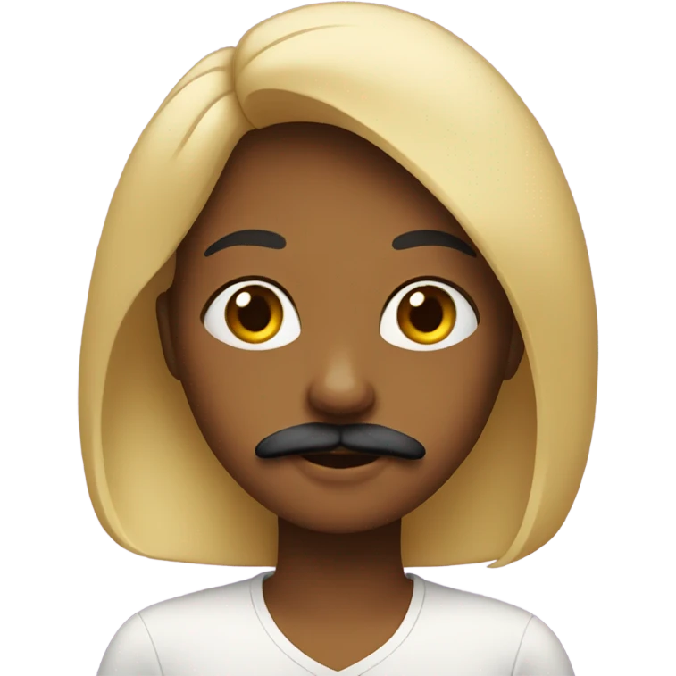 Girl with the mustache emoji