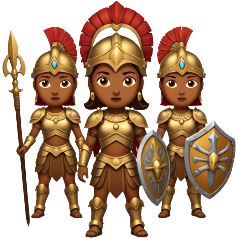 group of trojans being led by a woman emoji