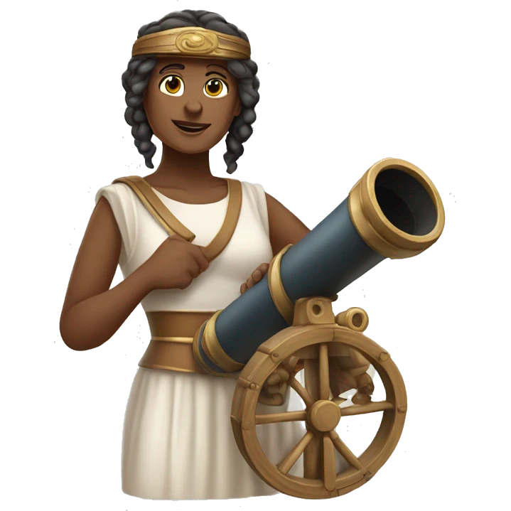Ancient Greek female ship captain with a telescope emoji