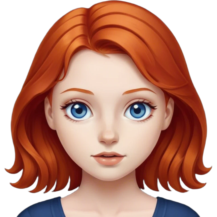 Redhead girl with dark blue ayes  emoji