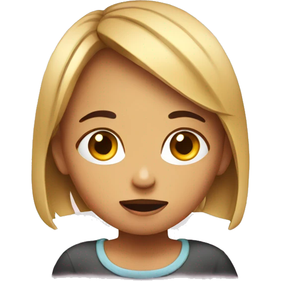 A girl thinking about food emoji