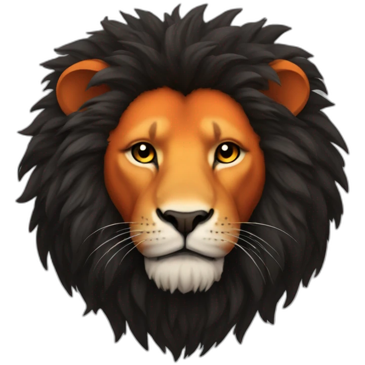 orange and black fluffy lion with horns emoji