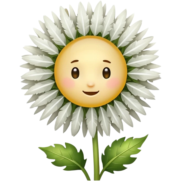 a dandelion with a halo and a pink background emoji