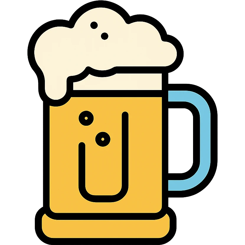 beer mug icon with color outline emoji