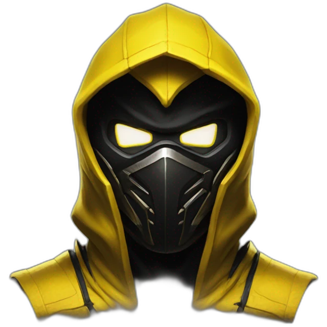 Mortal Kombat scorpion, yellow mask and black hood emoji