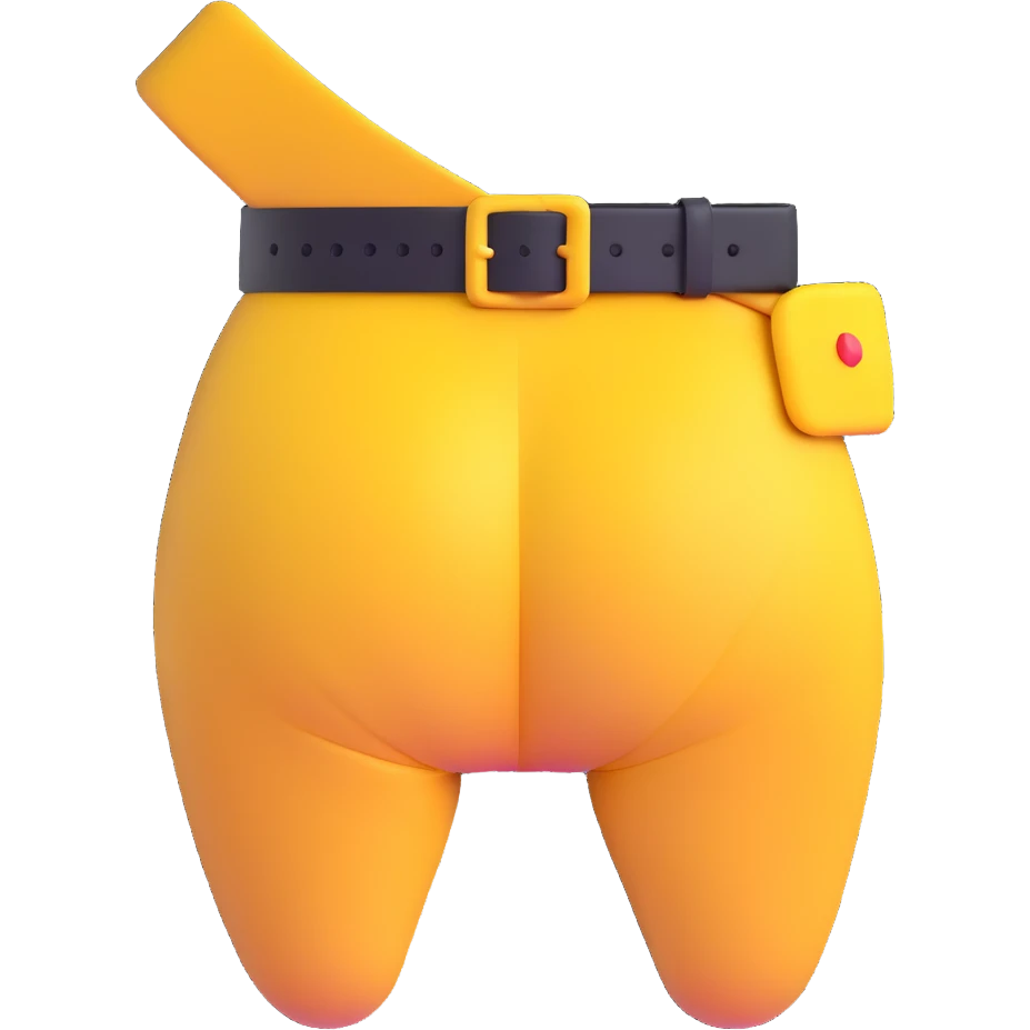 belt spanking a butt, 3D emoji style emoji