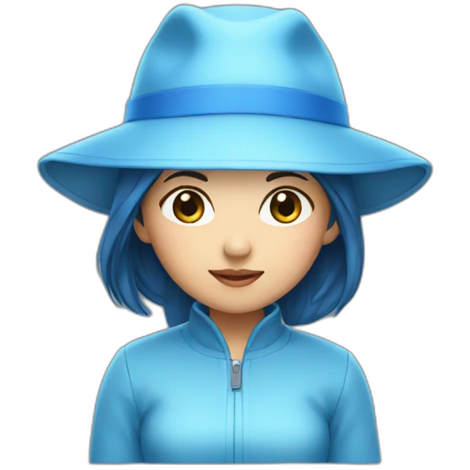 Asian girl in blue hat emoji