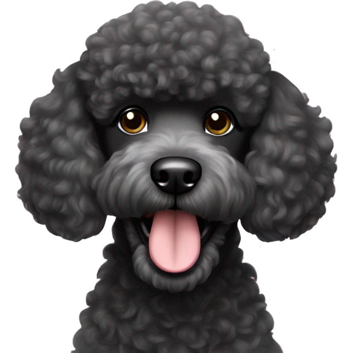 Black happy poodle  emoji