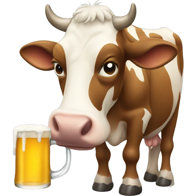 Cow drinking beer emoji