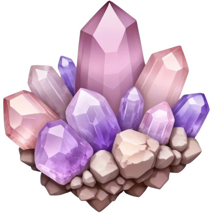 Light pink and lavender ombré quartz cluster  emoji