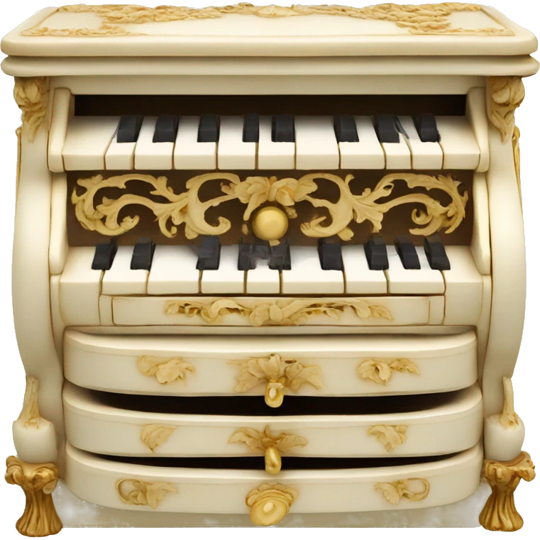 Vintage rococo ivory music box emoji