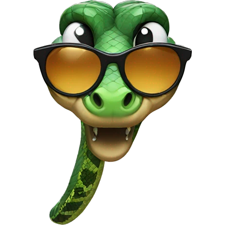 Snake with sunglasses emoji