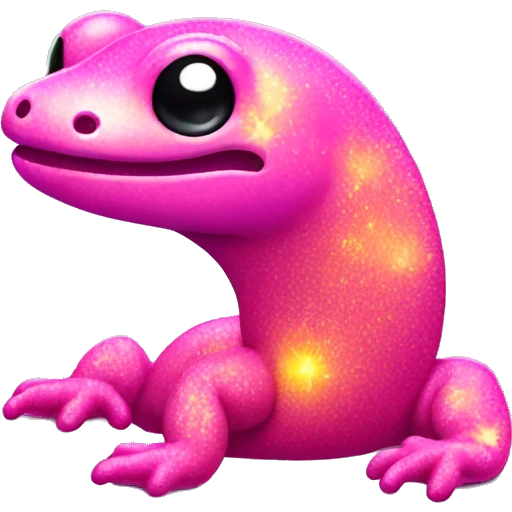Two Kawaii neon glitter salamander emoji    emoji
